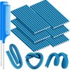 60 Pieces Flexi Rods Flexible Curling Rods Hair Curlers Rollers Twist Flexi Rods Hair Curlers Set No Heat Hair Rods Rollers Flexible Rods for Long Short Hair Women Girls (Blue, 0.5 x 9.5 Inch)