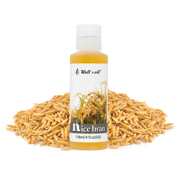 Well's Oil Rice Bran Oil | All-Natural | Refined, Cold Pressed | For Hair & Skin (4oz / 118ml)
