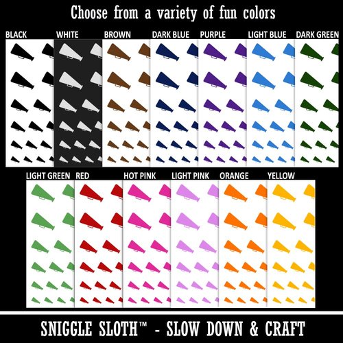 Megaphone Bullhorn Coach Cheerleading Temporary Tattoo Water Resistant Fake Body Art Set Collection - Orange (One Sheet)