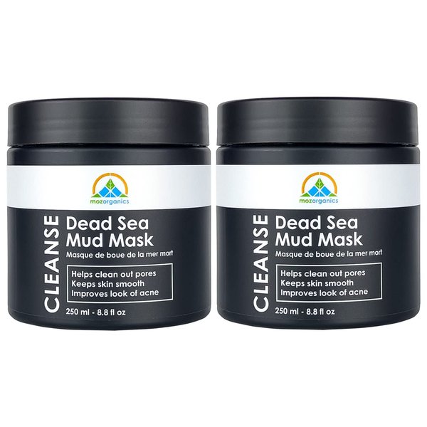 My Organic Zone Dead Sea Mud Mask for Face and Body - Best Facial Cleansing Clay for Blackheads, Whiteheads, Acne and Clogged Pores | Hydrates Skin & Improves Oily Skin (250g./8.8oz.) (Double)