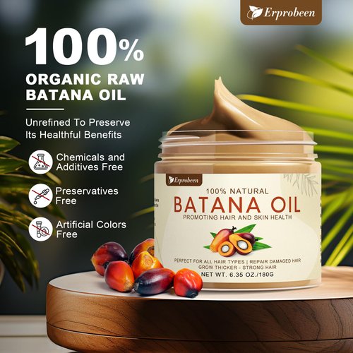 Erprobeen Batana Oil, 100% Natural Batana Oil for Hair Growth, 180g Raw Batana Oil Organic, Batana Oil from Honduras, Nourishing Hair Moisturizer for Damaged Hair, Strengthening Hair Conditioner