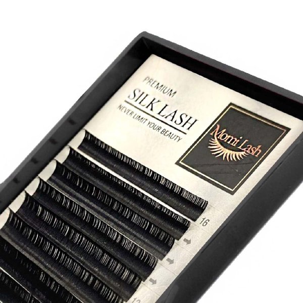 Volume Silk Lash Extensions, 0.05, 0.07, 0.10 Silk Lashes C/D/CC Curl Mixed Premium Lash Extension, Professional Salon Use Silk Lash Trays for Lash Extensions (Silk Black 0.07 C, 7-15mm)