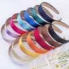 SIQUK 14 Pieces Satin Headbands 1 inch Headband Colorful Plain Headband DIY Craft Headbands for Women and girls