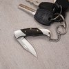 EZKIT Folding Pocket Knife with Back Lock, 2in Stainless Blade and Wood Handle, 4.8in Total Length, Compact EDC Gear