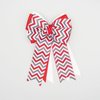 Red, Grey & White Chevron Equestrian Hair Bows-Available on French Barrette, Alligator Clip (Alligator Clip)