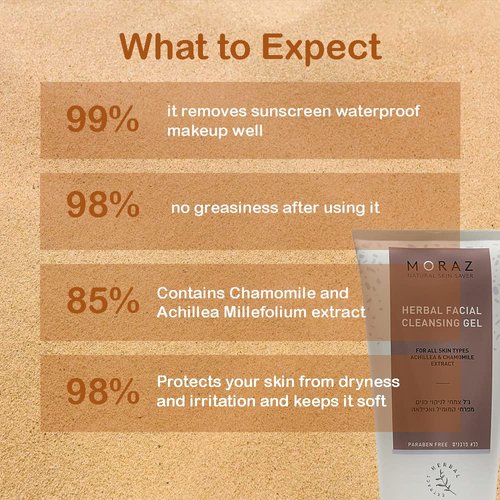 Moraz Facial Cleansing Gel - Deep Cleansing Face Wash with Chamomile Extract - Moisturizing Facial Cleanser - Skin Care For All Skin Types - 5.1 oz