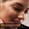 SmallCat 3 Sheets Glitter Freckles Face Tattoo Stickers, Butterfly Glitter Makeup for Women, Waterproof Sparkle freckles, Faux Temporary Freckles for Face Body for Christmas Festivals Parties - Gold