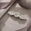 EVER FAITH Bridal Crystal Hair Barrette Clip for Women, Weadding Gorgeous Simulated Pearl Marquise Hair Accessories for Bride Bridesmaid Clear Silver-Tone