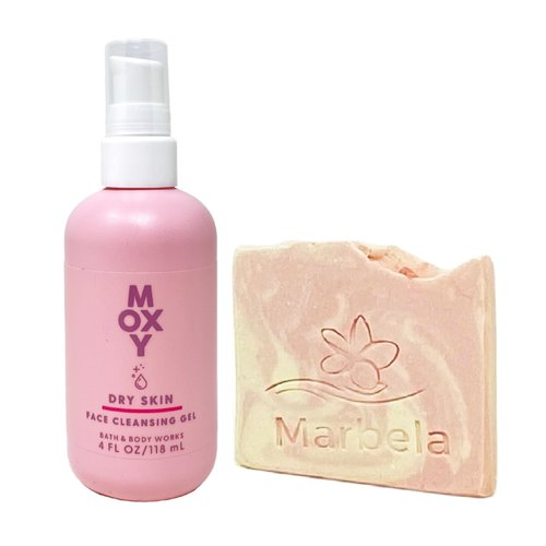 Bath & Body Works Moxy Dry Skin Face Cleansing Gel with a Himalayan Salts Springs Sample Soap - Full Size