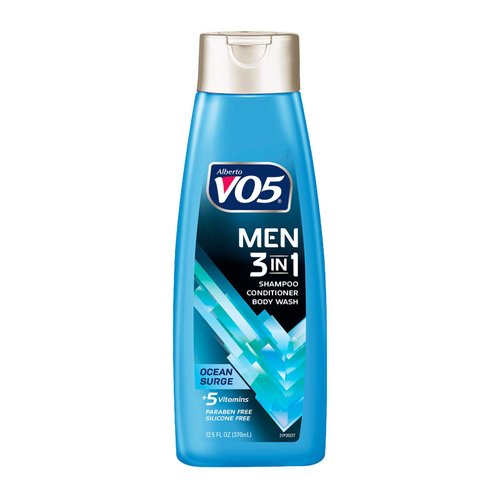 Alberto VO5 Mens 3-IN-1 Shampoo Conditioner and Body Wash - 12.5 Oz - Ocean Surge - 5 Essential Vitamins to Help Nourish and Hydrate Your Hair and Skin- Vitamin A, H, C, B5 and B3, Blue (SG_B00K0IR85W_US)