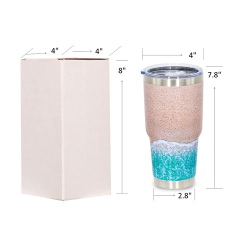 JIU HONG CHAO 30 OZ Beach Tumblers with Lid Beach Lover Tropical Ocean Gifts Travel Coffee Mug Blue Summer Insulated Drinking Cups Beach Themed Gifts for Women Adult(Beach)