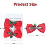 6PCS Christmas Hair Bows Clips for Kids Women Girls Christmas Cute Red Green White Bows Clips Hairgrips Small Knot Hair Accessories for Xmas Cosplay Costume Party Decorations