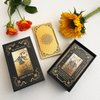 Qcsdckot Black Gold Tarot Cards Set, Tarot Cards for Beginners with Meanings on Them, Tarot Cards Deck with Guide Book, Gold Gilded Edges