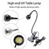 Brokimis Mini UV Lamp for Gel Nails, LED Curing Lamp with Flexible Gooseneck & Clamp 3W Portable Small Manicure UV Light Nail Dryer for Resin Curing Nail Art
