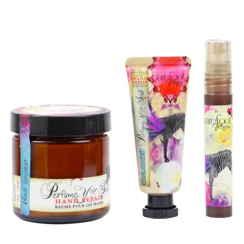 Barefoot Venus Instant Hand Repair and Body Mist 3pcs Set (Black Coconut)