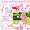 NINAOR Interactive Cat Toys for Kids with Crossbody Bags, Stuffed Cat Plush with Leash Walking Meow Pretend Play Kitty Robot Pet Toy, Electronic Realistic Cute Stuff for Girls Plushies Toddler Toys