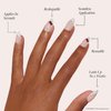 Glamnetic x Hello Kitty® and Friends Press On Nails - Hello Kitty® White | Classic French Tip Short Almond Bow Graphic Nails in a Glossy Finish | 15 Sizes - 30 Nail Kit with Glue