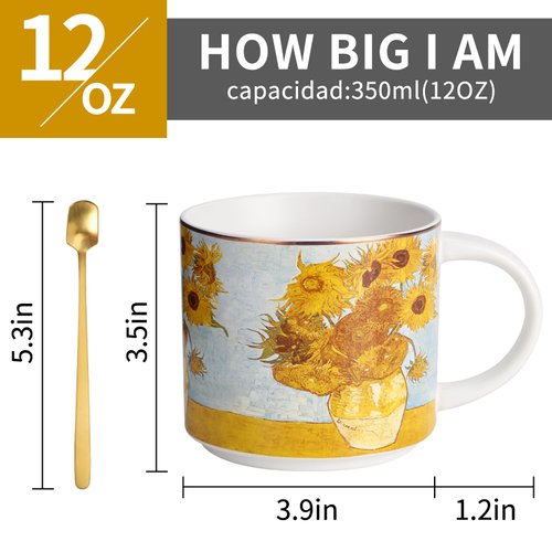 LYXFENGXU Ceramic Mugs 12 oz Coffee Cups Tea Mugs, Elegant Personalized Cups for Office and Home
