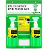 CGOLDENWALL Eye Wash Station Portable Eye Wash Kit for Emergency, Wall Mounted Eyewash Station, 16.09oz Capacity per Bottle, with Mirror & Emergency Sign, Safety Material, NO Solution