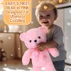 Foilswirl 16 Inches Girl's First Bear Plush Stuffed Animal Bear Soft Cute Bear with Bow Plush Toys for Girl Girlfriend Baby Shower Birthday Gifts Valentine's Day Gifts(Pink)