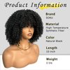 SOKU Afro Kinky Curly Wigs for Black Women Short Natural Black Curly Afro Wig with Bangs 10 Inch Synthetic Glueless Full Wig Heat Friendly Afro Bomb Curly Womens Wig
