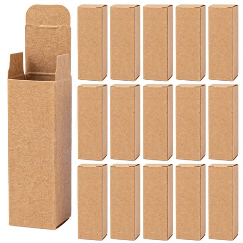 AUEAR, 50 Pack Kraft Paper Lipstick Boxes Empty Lip Gross Box 3.35"x1.1"x1.1" Rectangle Lip Balm Boxes Perfume Essence Oil Packaging Cases for DIY Lip Gloss Gift Packing