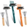 5 Pcs Hair Brush Cleaner Tool - Wooden Handle Comb with Metal Wire, 2-in-1 Mini Brush Rake for Home and Salon Use
