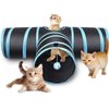 27PCS Cat Feather Toys Kitten Interactive Pet Toys Set for Indoor Cats Including 3 Way Collapsible Cat Tunnel Tube Tent Feather Teaser Wand Bell Fuzzy Ball Spring and Mouse Toy