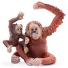 Gemini&Genius 2Pcs Orangutan Toys for Kids, Animal Toys Gorilla Family Toy Figurines, Jungle Animal Action Figures with Moveable Hand, Room Decorations, Cup Cake Toppers for Kids Gifts