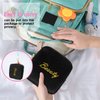 Flannel Sanitary Napkin Storage Bags Period Kit Menstrual Cup Pouch Portable Zipper Nursing Pad Holder Tampons Collect Bags Feminine Menstruation First Period Kit Bag for Teen Girls Women, Black