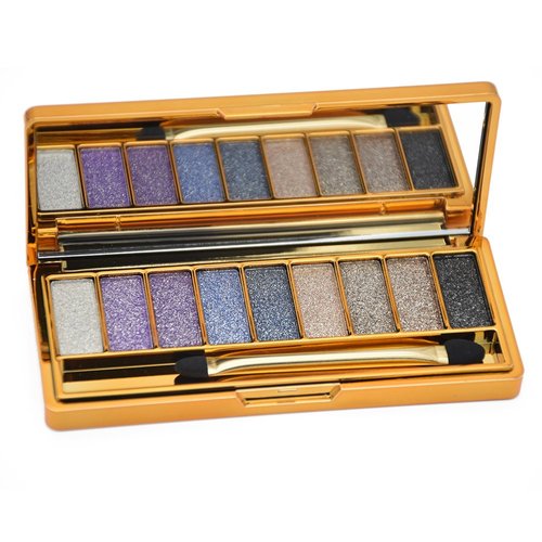Ewinxin 9 Colors Glitter Power Eyeshadow Palette,Highly Pigmented Shimmer Sparkly Palette,Long Lasting Waterproof Bright Diamond Set (#2)