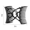 4 Pieces Stretchy Double Hair Clips: Adjustable Elastic Combs for Thick, Curly Hair - Majic Hair Accessories (Coffee and Black)