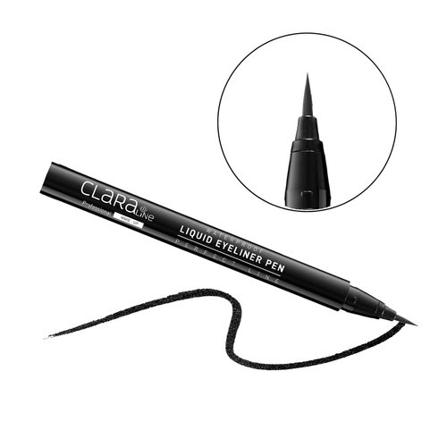 Claraline Waterproof Liquid Eyeliner Pen, Long Lasting, Fast-Drying, Ultra Precise, Paraben-Free,Cruelty Free, Halal Certified, Easy to Apply, Matte Finish, Black, 1 Count