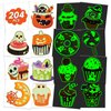 EMOME 204 Piece Candy-Themed Halloween Tattoos, Halloween Treats Candy Bulk for kids, Tattoo Stickers Design for Halloween Party Favors Decorations Goodie Bags