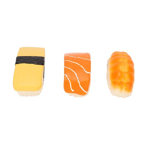 Yunnyp 3Pcs Simulation Sushi Dog Toy Washable Simulation Sushi Shape Soft Latex Dog Squeaky Food Toys for Small and Medium Dogs