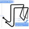 4 Pack Cubicle Double Coat Hooks for 2" Width Cubicle Panel Partition Wall, Cubicle Panel Metal Hooks for Hanging Clothes, Bags, Purses, Keys, Umbrellas, Color Black