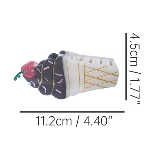 Ice Cream Claw Clip,Acetate Hair Clips,Big Hair Clips for Women,Chocolate