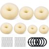 TsMADDTs Ring Style Bun Maker Set - 7 Golden Bun Makers, 5 Hair Ties, 20 Bobby Pins for Chignon Hairstyles