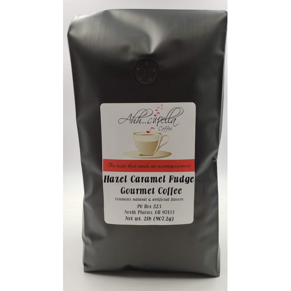 Ahh..Cupella Premium Gourmet Hazelnut Caramel Fudge Flavored Ground Coffee, 32oz bag