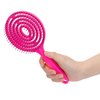 Hair Detangling Brush - Hair Straightening Comb Wet & Dry Hair Brush Round Head Straightenning Detangler Brush Comb Hair Styling Comb Scalp Cleansing Brush for Curly Hair (Rose