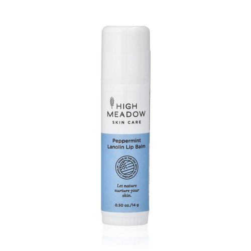 High Meadow Lanolin Lip Balm Stick - Natural Unisex Lip Care With Shea Butter - Hydrates, Moisturizes, and Protects Lips, Great for Cold Sores and Fever Blisters - Long-Lasting Clear Lip Hydration.
