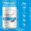 Celebrate Vitamins Rebuild Whey Isolate Protein Powder with Probiotic and Prebiotic, 20g Protein, Gluten Free, Cookies & Cream,15 Servings
