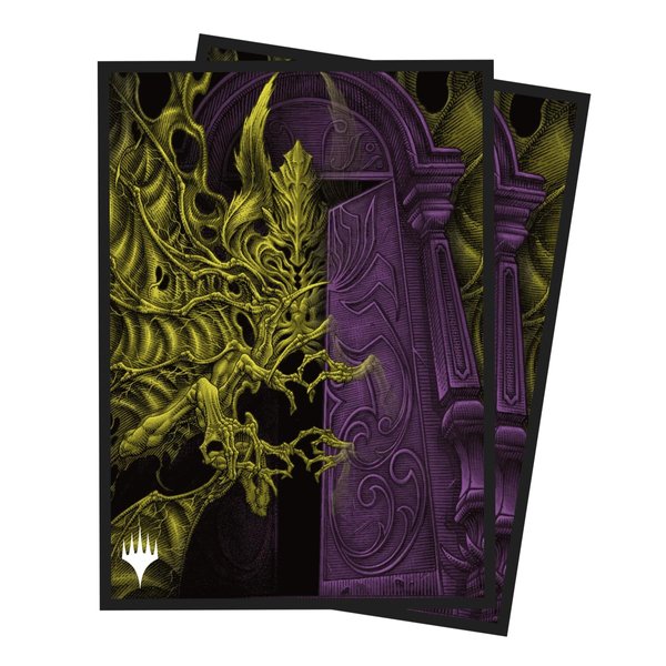 Ultra PRO - MTG Duskmourn 100ct Deck Protector Sleeves Ft. Valgavoth, Terror Eater, Standard Size Card Sleeves with Durable ChromaFushion Tech, Matte Finish Card Sleeves, MTG Card Sleeves