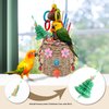 YIXUND Bird Toys,Seagrass Foraging Basket Bird Toy with Colorful Crinkly Paper Wooden Blocks Paper and Bamboo Fingers Nuts DIY Honeycomb Tree for Small Parrot Birds