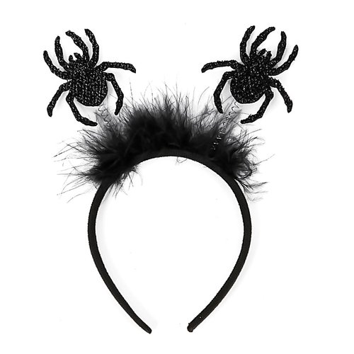 1 Pack Halloween Headbands for Women Girls Spiders Hair Band Glitter Halloween Hair Hoop Girls Head Wear Black Hair Accessories Headdress for Party Supplies Cosplay Costume Decoration Gift Boys