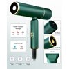 7MAGIC Fast-drying Hair Dryer, Foldable Ionic with Storage Bag for Travel, Lightweight Portable Hairdryer for Women & Men, Negative, 2 Heating/Cold/2 Speed Settings, Green