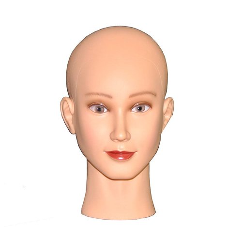 Ladella Beauty Cosmetology Wig Stand Block Bald Female Makeup Manikin Head for Wigs Making" not Styrofoam" Display Mannequin Head (FAIR-BALD+C)