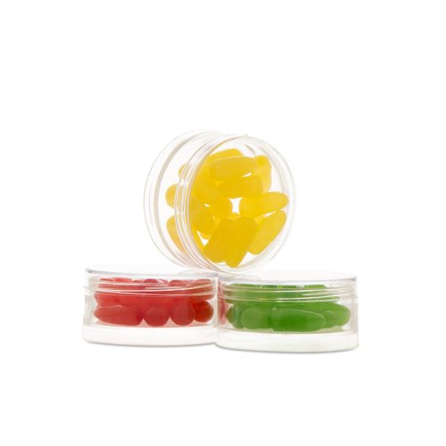12 Pieces 2.75 Clear Empty Jars Small Plastic Round Clear Storage Containers fit Lip Balm, Cosmetic, Pot, Food, For Parties And Wedding Decor BPA Free