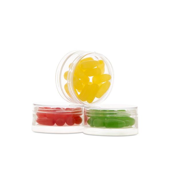 12 Pieces 2.75 Clear Empty Jars Small Plastic Round Clear Storage Containers fit Lip Balm, Cosmetic, Pot, Food, For Parties And Wedding Decor BPA Free