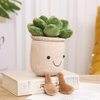 XZJMY 1Pack Succulents Plush Toy,Potted Plant Stuffed Plush Pillow Decoration,Cute Plants Plush Toy, Plush Toy Gift for Kids Girls (Khaki,Succulents)